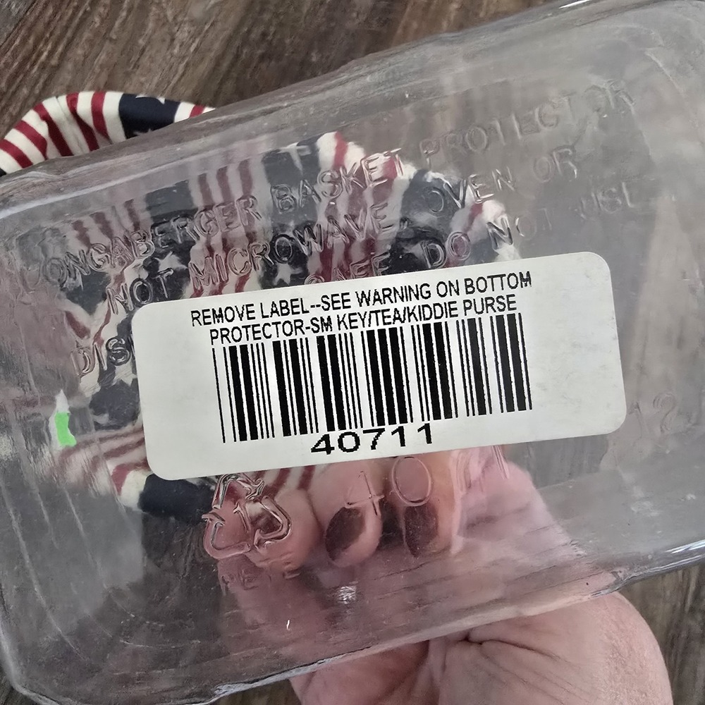 All American Longaberger Tea Basket W/ Patriotic Liner 4th Of July Americana - Picture 4 of 7